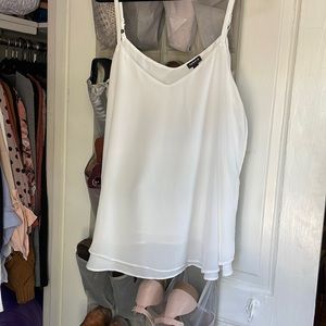 white double layer chiffon texture top